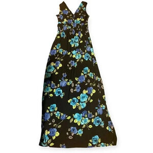 Epilogue Black Floral Maxi V-Neck Dress